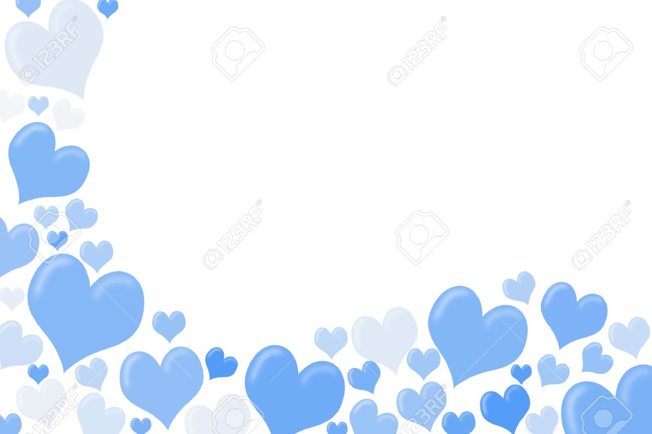 white and blue hearts making a border on a white background stock blue hearts pics