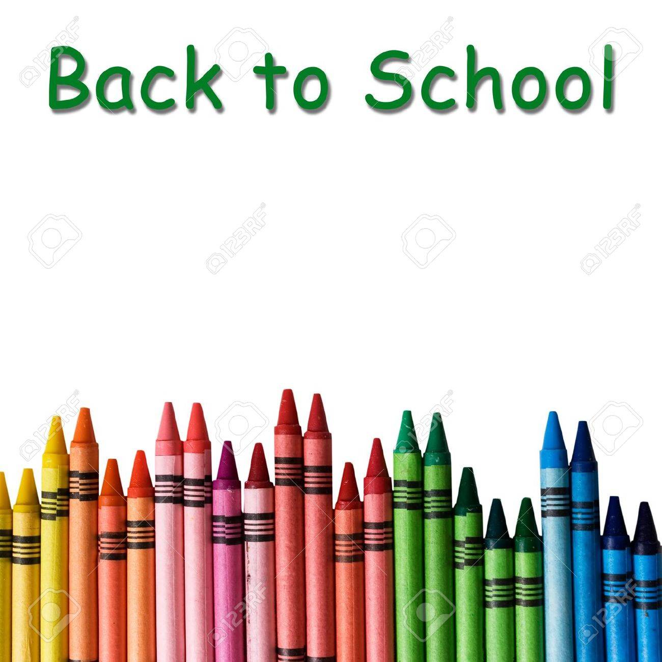 A Crayon Border Isolated On White Background With Words Back To School  Stock Photo, Picture and Royalty Free Image. Image 10376491., image size:1300x1300