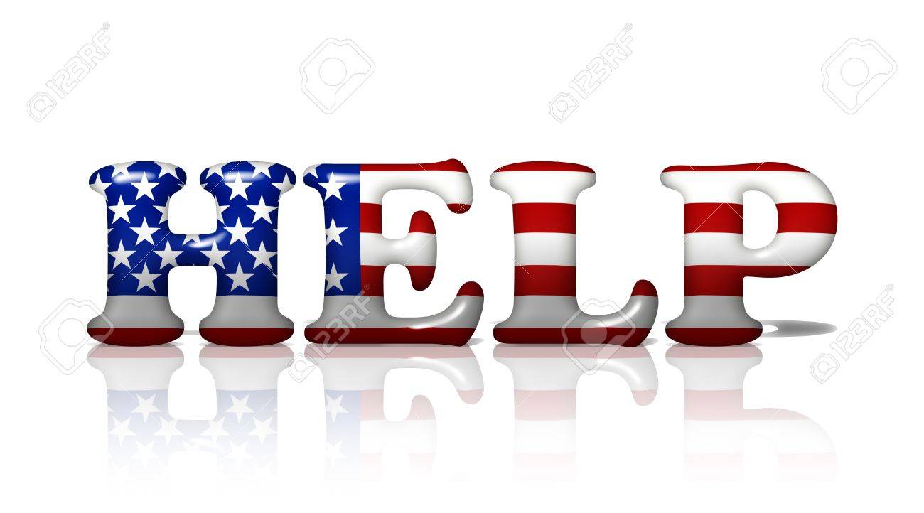 american flag word art