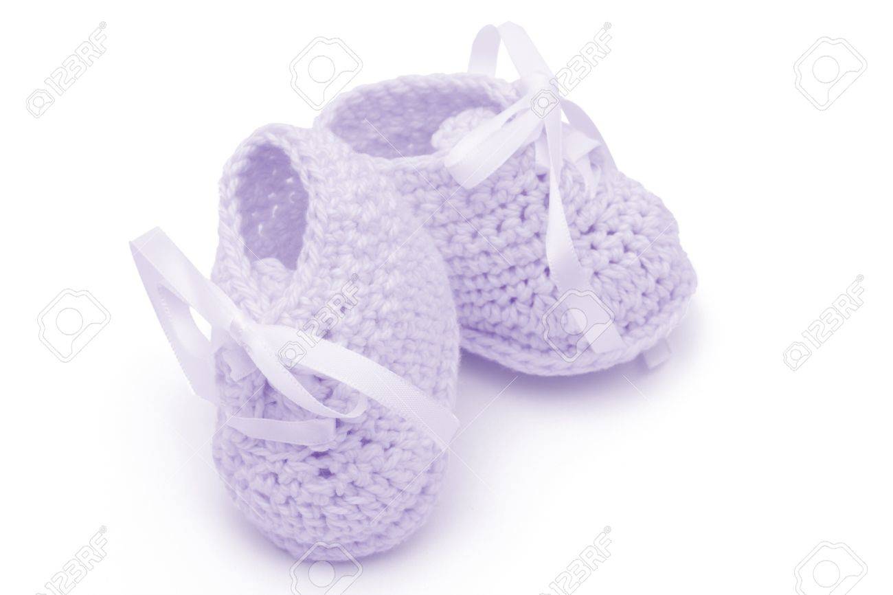 purple baby booties