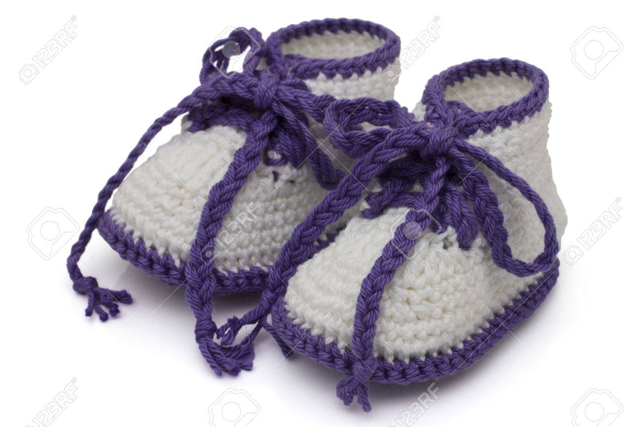 purple baby booties