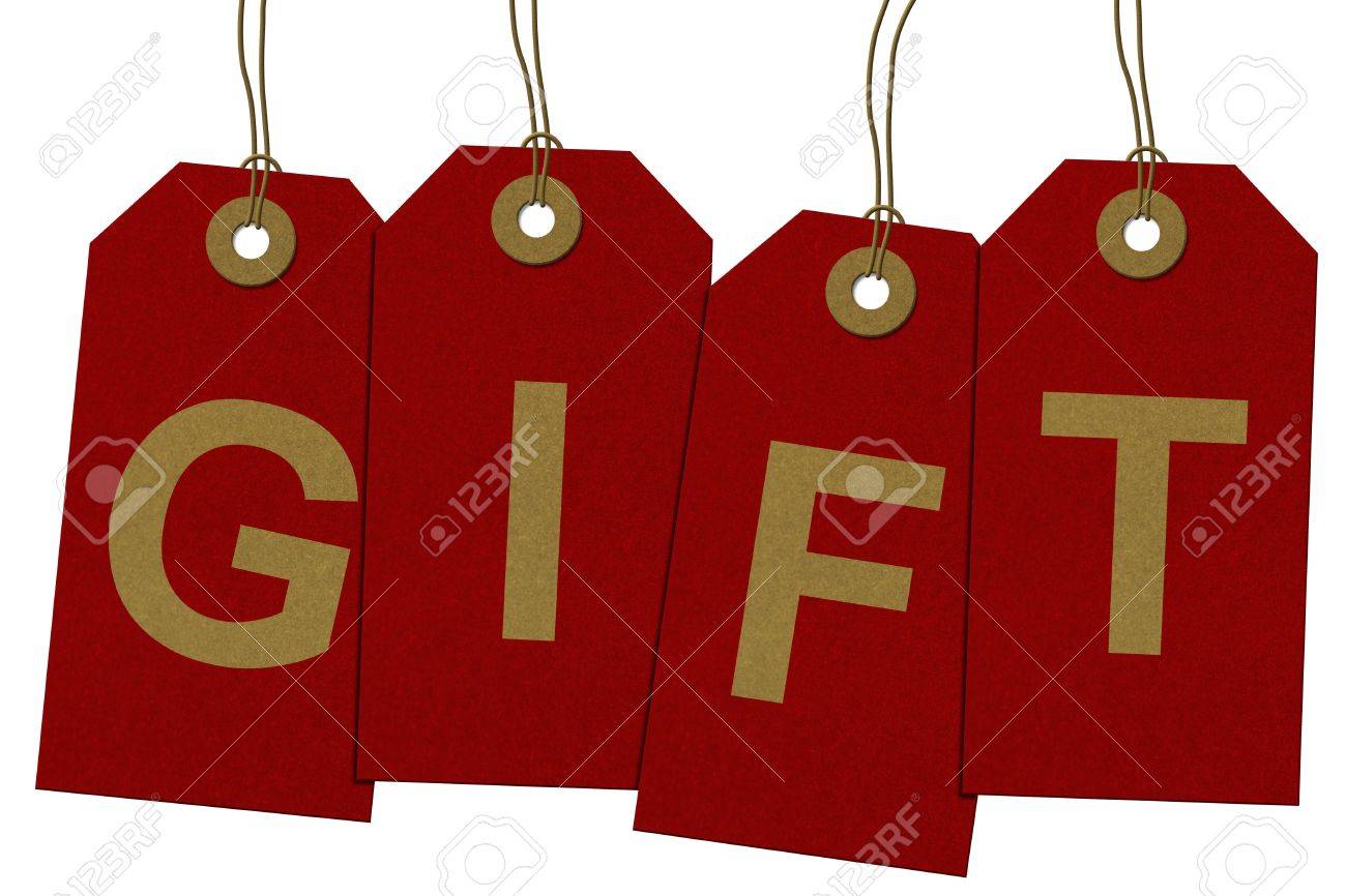 red gift tags with