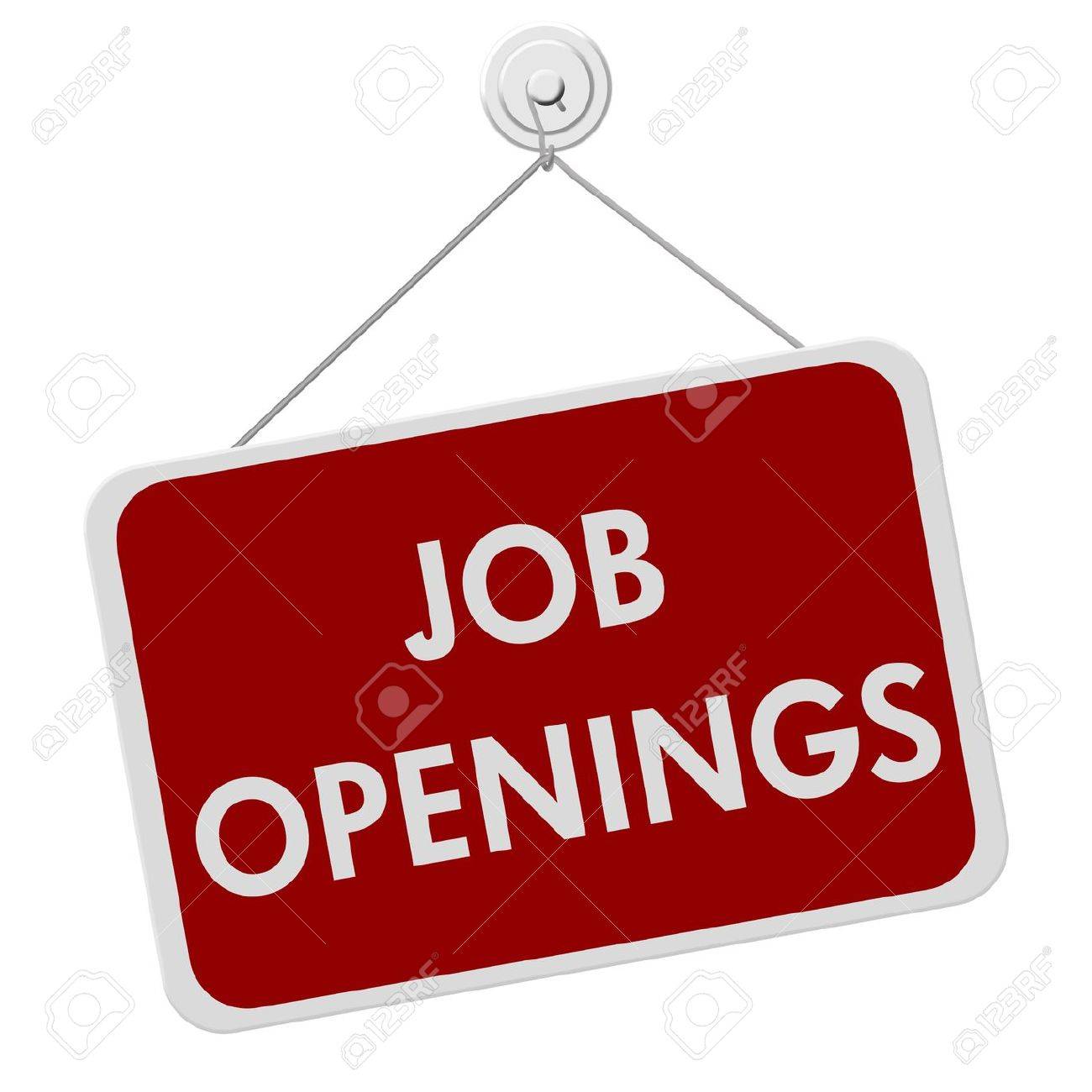 AA Red And White Sign With The Word Job Openings Isolated On