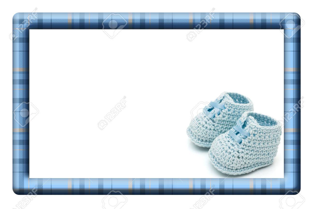 Blue And White Baby Frame For Your Message Or Invitation With Stock Photo Picture And Royalty Free Image Image