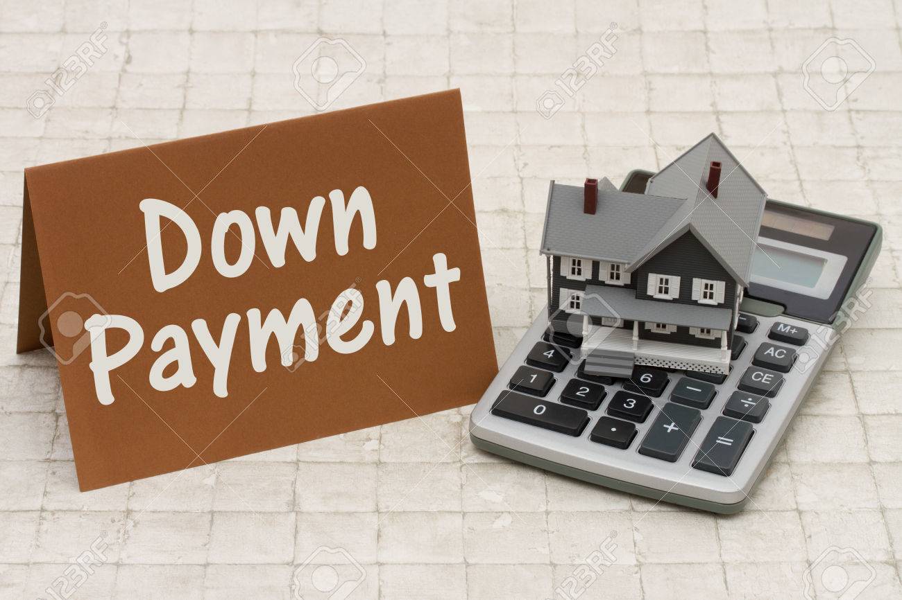 Down Payment Calculator >> Home Mortgage Down Payment A Gray House Brown Card And Calculator Down Payment Calculator >> Home Mortgage Down Payment A Gray House Brown Card And Calculator