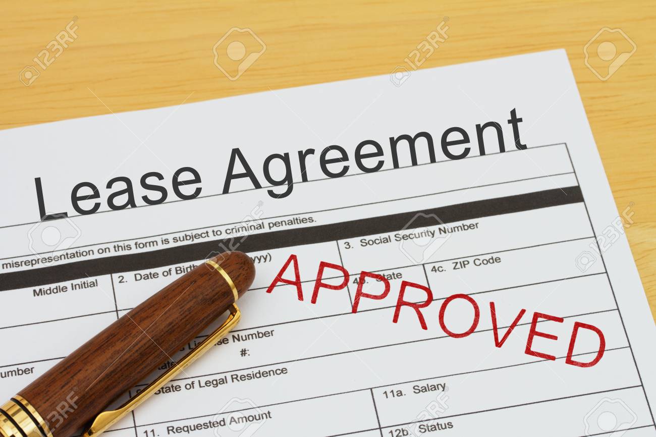 Lease Agreement Application Form With A Pen On A Desk With An Stock Photo Picture And Royalty Free Image Image 65398478