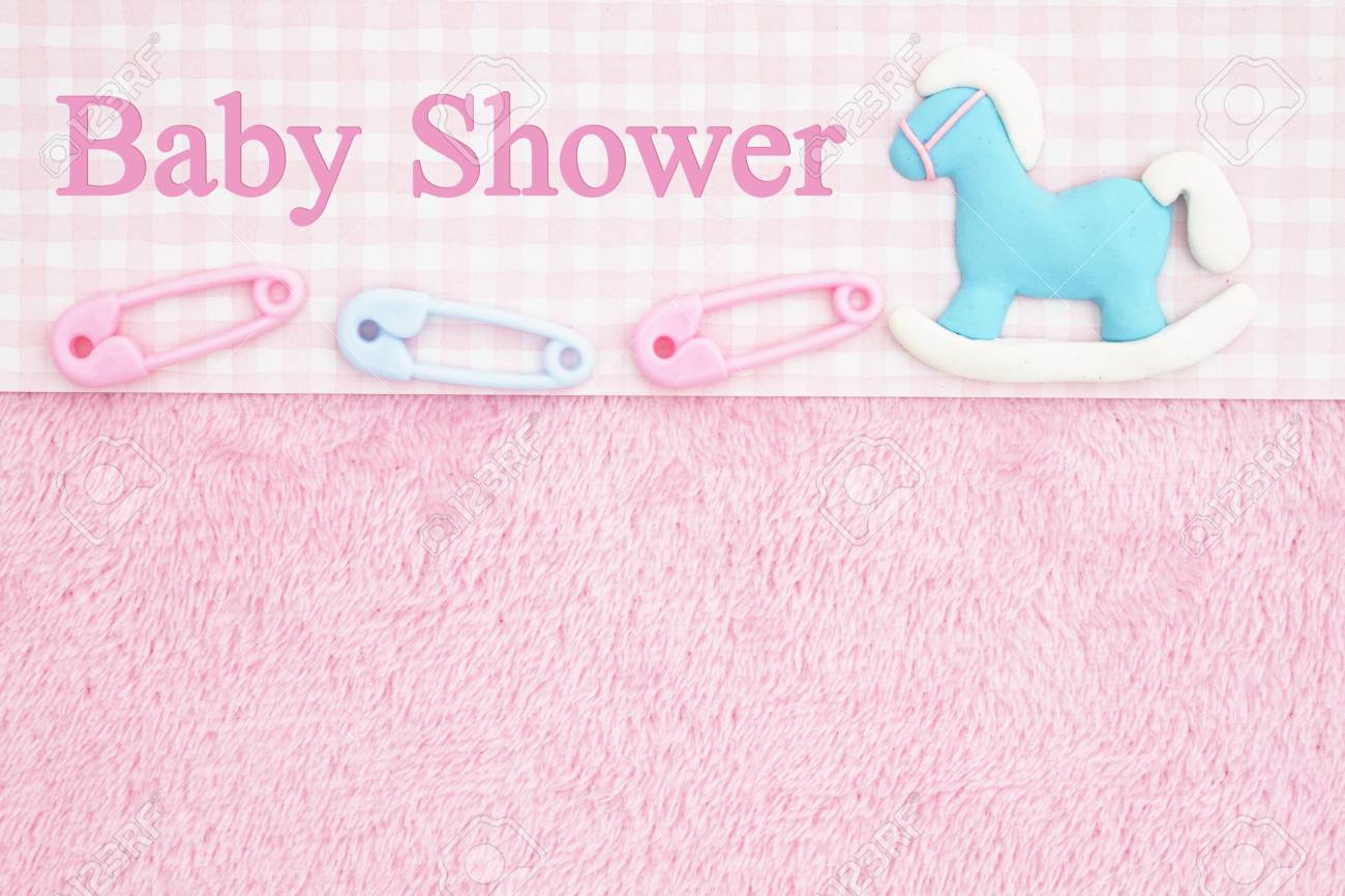 old fashion pink shower baby background with baby diaper pins baby sho