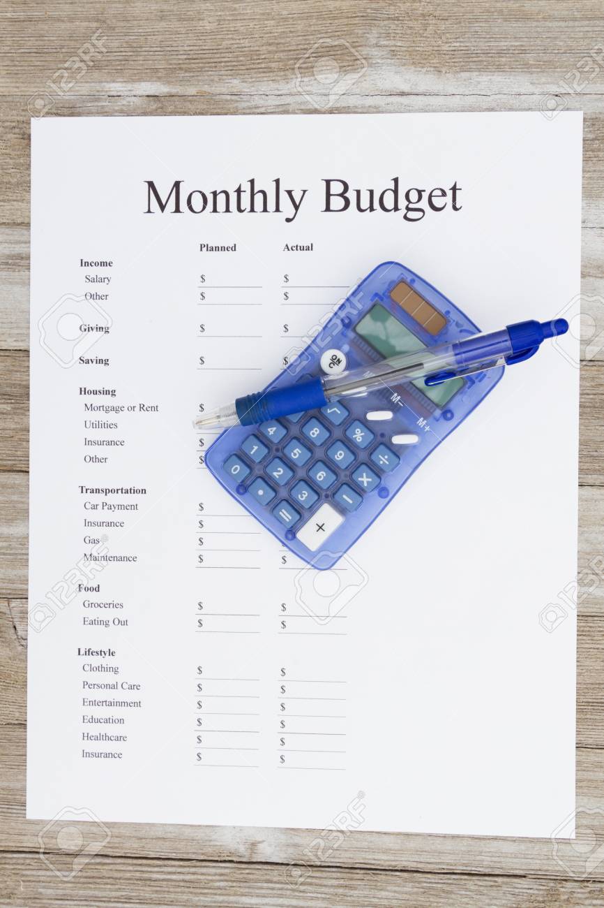 creating a monthly budget a print out of a monthly budget with