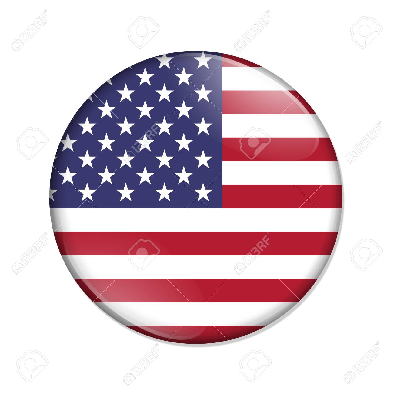 United States country on a flag badge button isolated over white - 124626687 United States country on a flag badge button isolated over white - 124626687