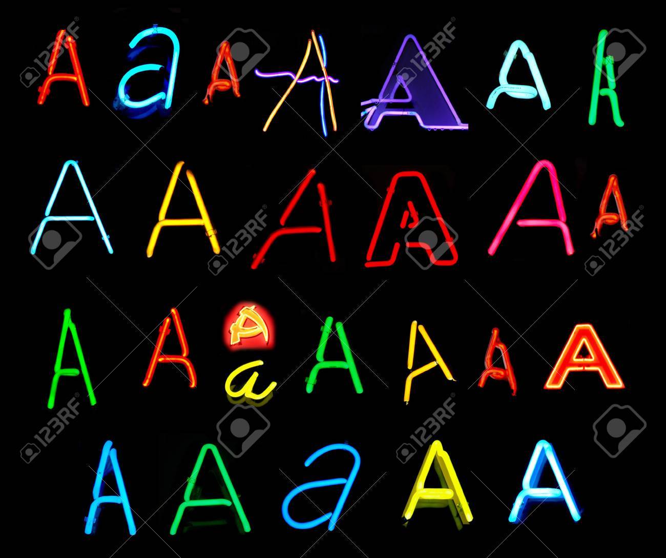 Neon Buchstaben A Das Aus Neon Zeichen Fur Mehr Als Zwei Jahren Lizenzfreie Fotos Bilder Und Stock Fotografie Image