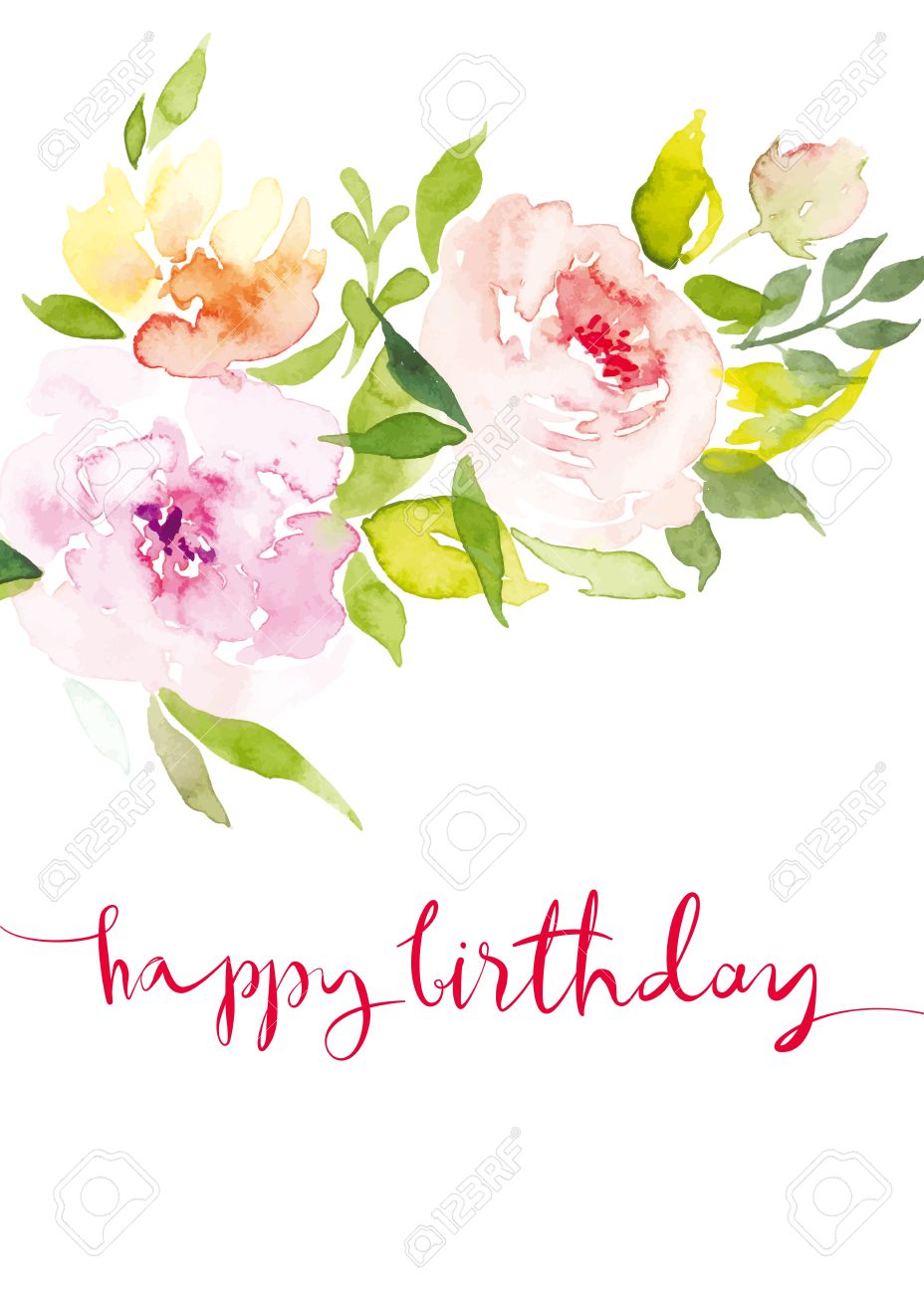 watercolor greeting card flowers watercolor greeting card flowers congratulations greeting card