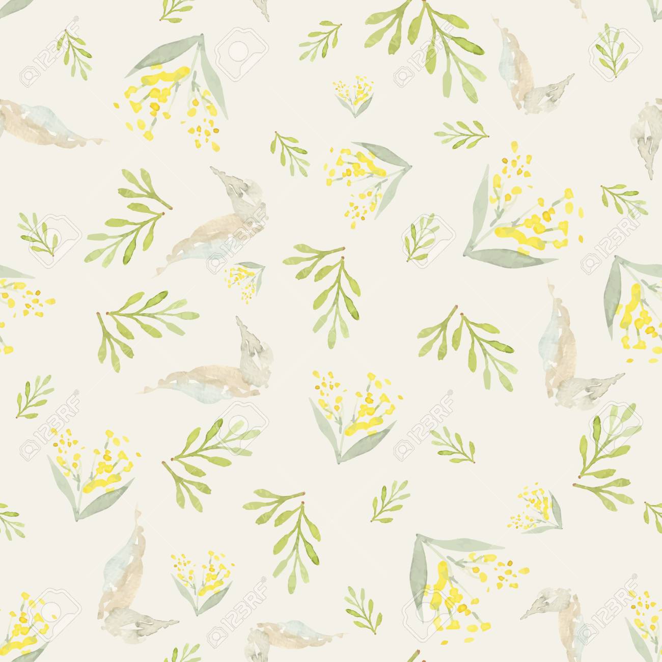 watercolor flowers seamless pattern suitable for packaging and