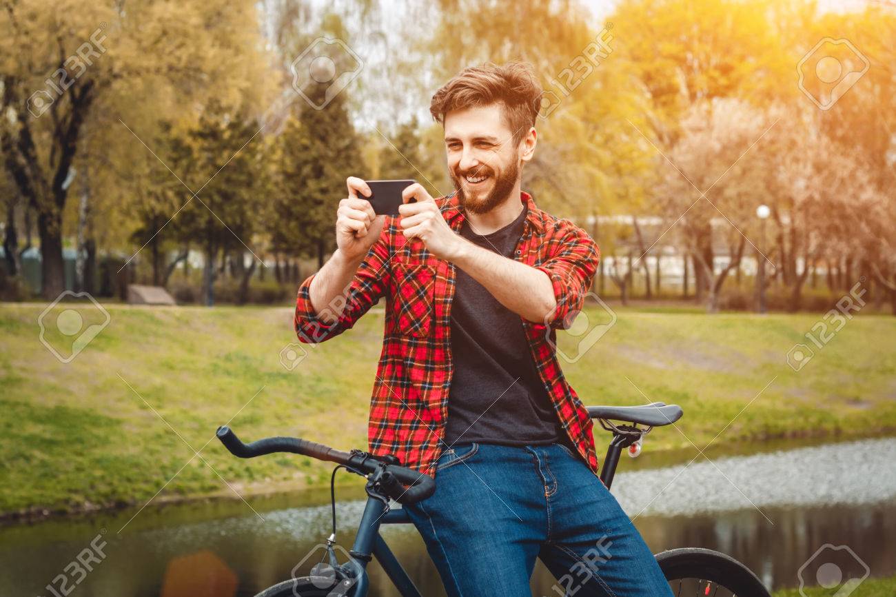 red check shirt blue jeans