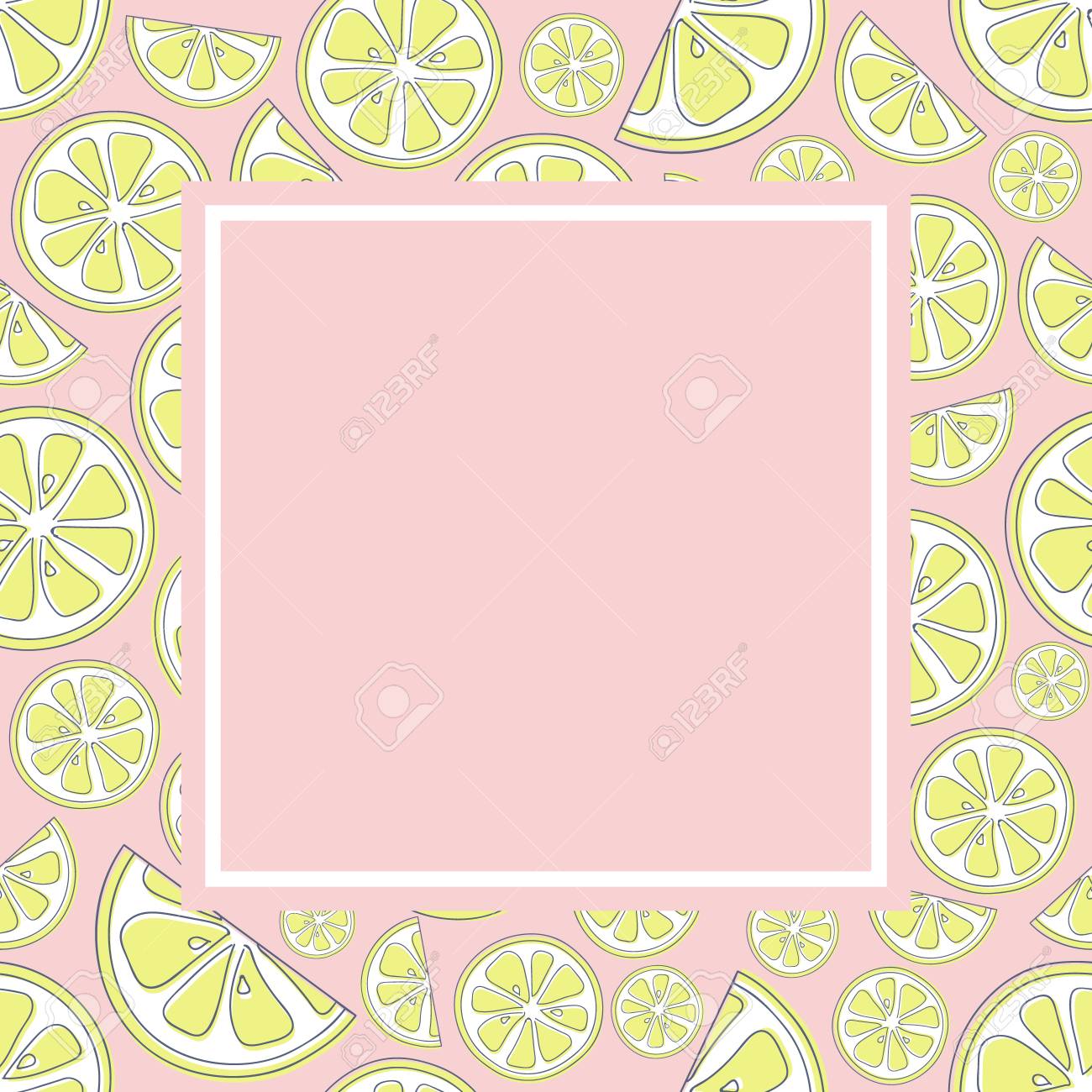 pastel coloured background in retro style with cute lemons vector pretty colourful backgrounds