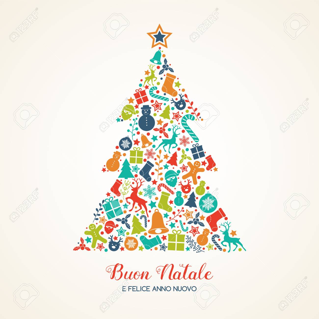 Immagini Natale Free.Buon Natale E Felice Anno Nuovo Italian Christmas Wishes Vector Royalty Free Cliparts Vectors And Stock Illustration Image 127207607