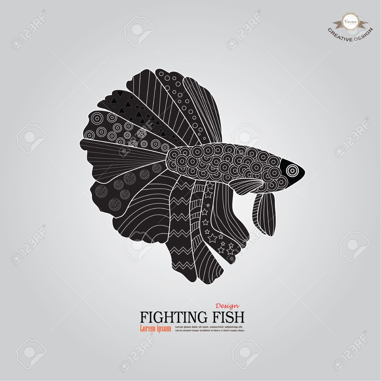 Betta の魚の落書き Betta の魚 ドラゴン Fish Fighting 魚落書き格闘 Fish Vector 図 のイラスト素材 ベクタ Image