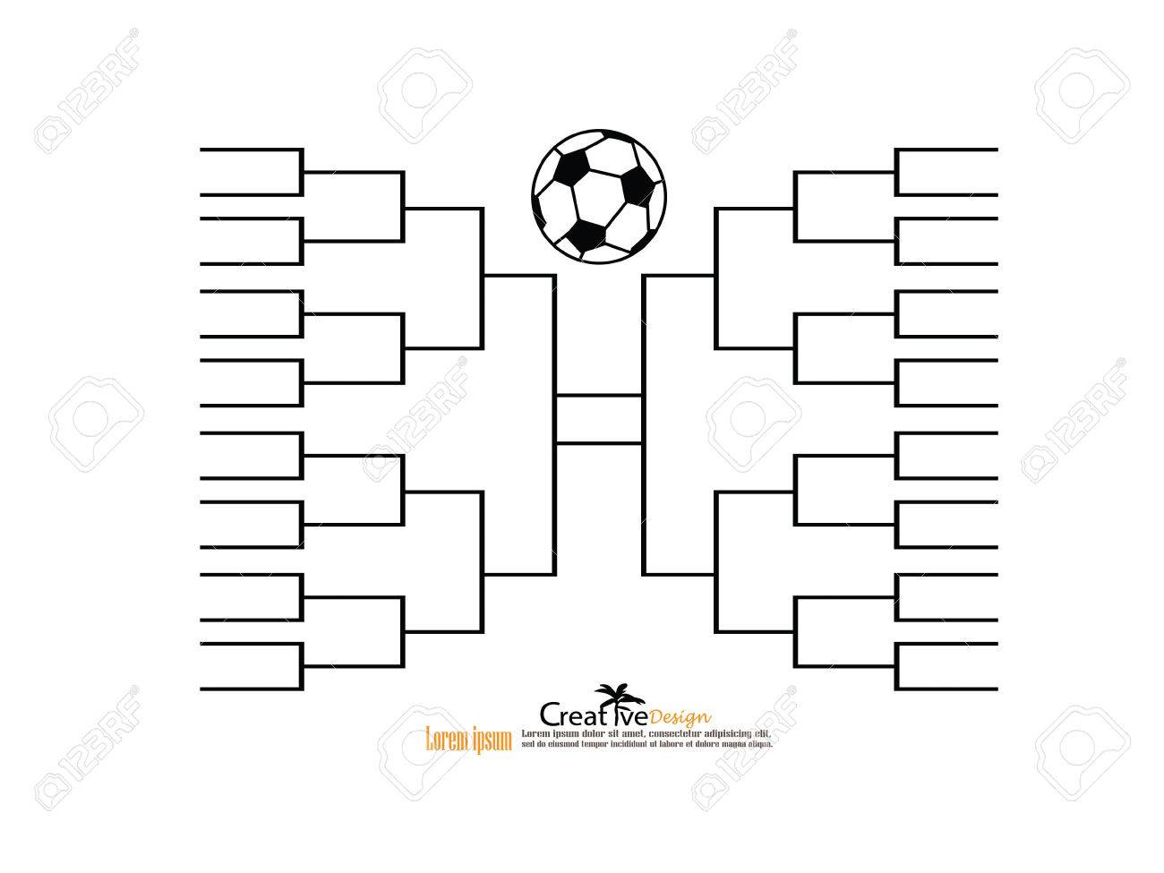 blank football tournament bracket vector illustration royalty free free tournament brackets