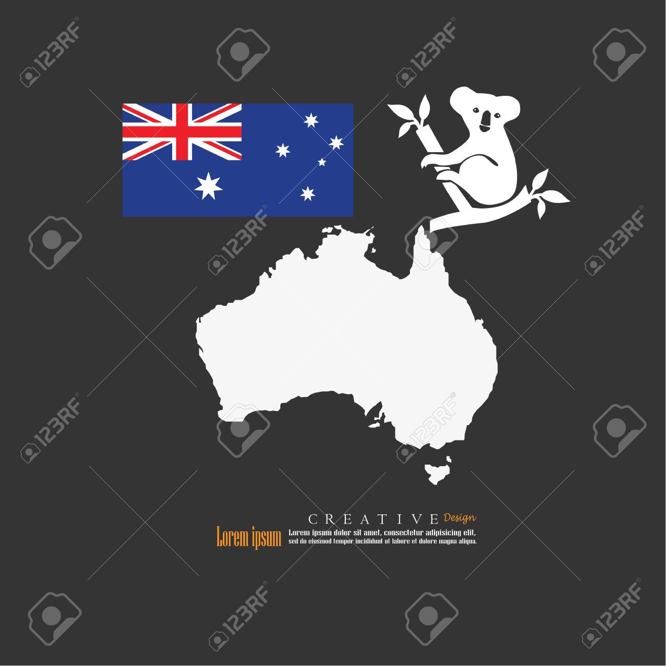 国旗とコアラとオーストラリアの地図を概説します ベクトル イラスト のイラスト素材 ベクタ Image 国旗とコアラとオーストラリアの地図を概説します ベクトル イラスト のイラスト素材 ベクタ Image