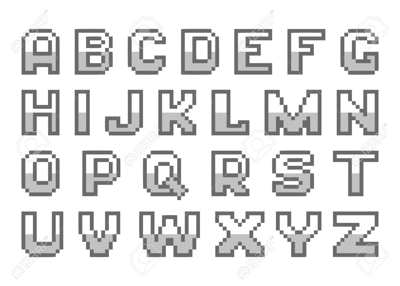 letras del alfabeto pixel