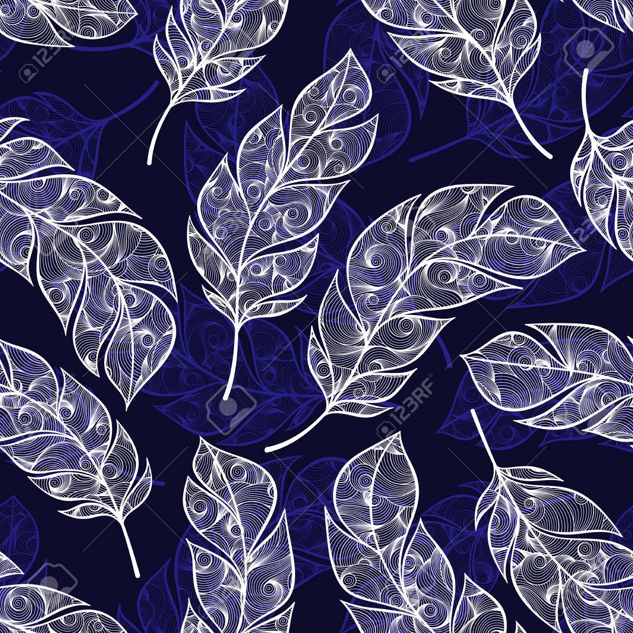 abstract feather pattern vector hand drawn seamless patterns feather patterns
