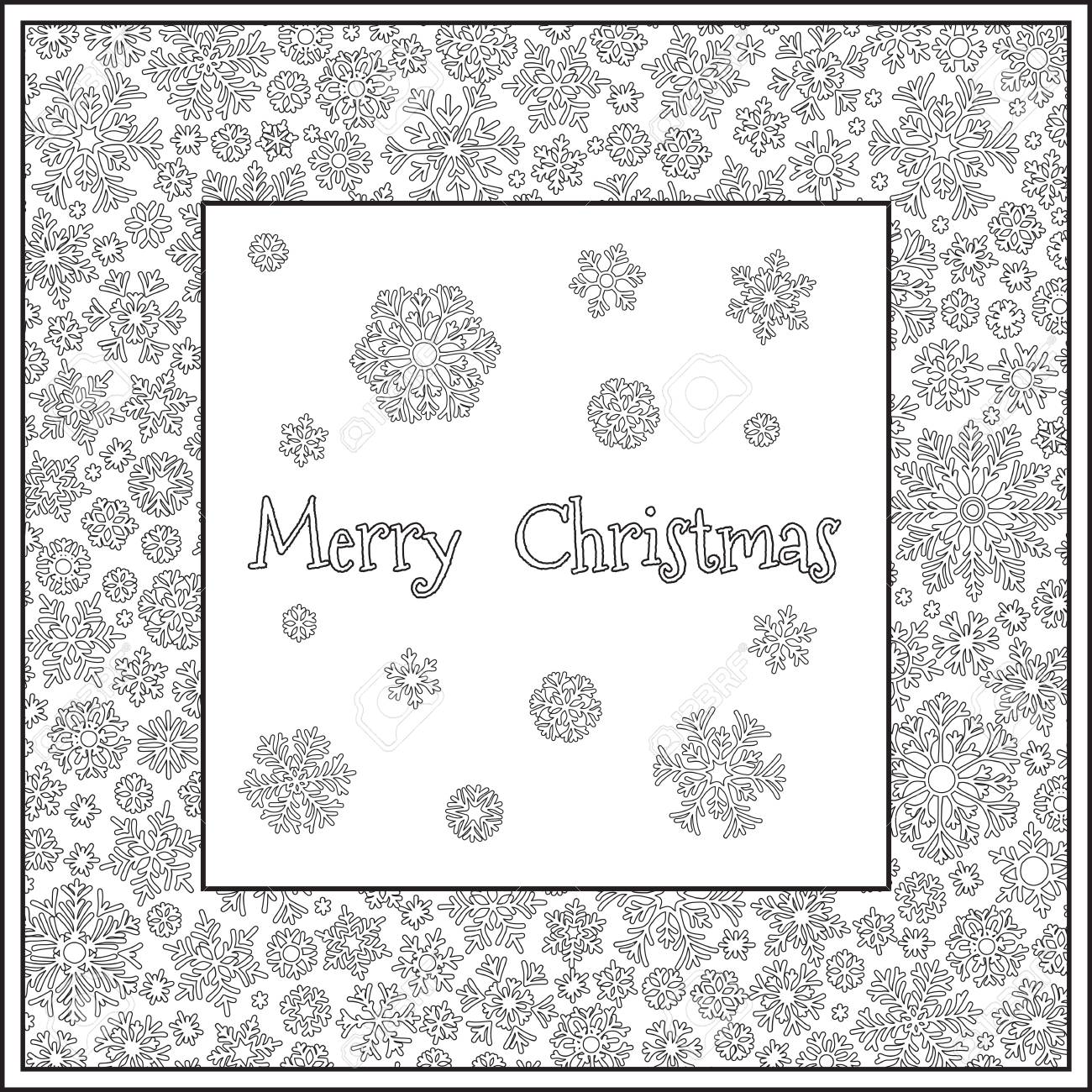 Cadre de No l   partir de flocons de neige pour un vecteur de la carte