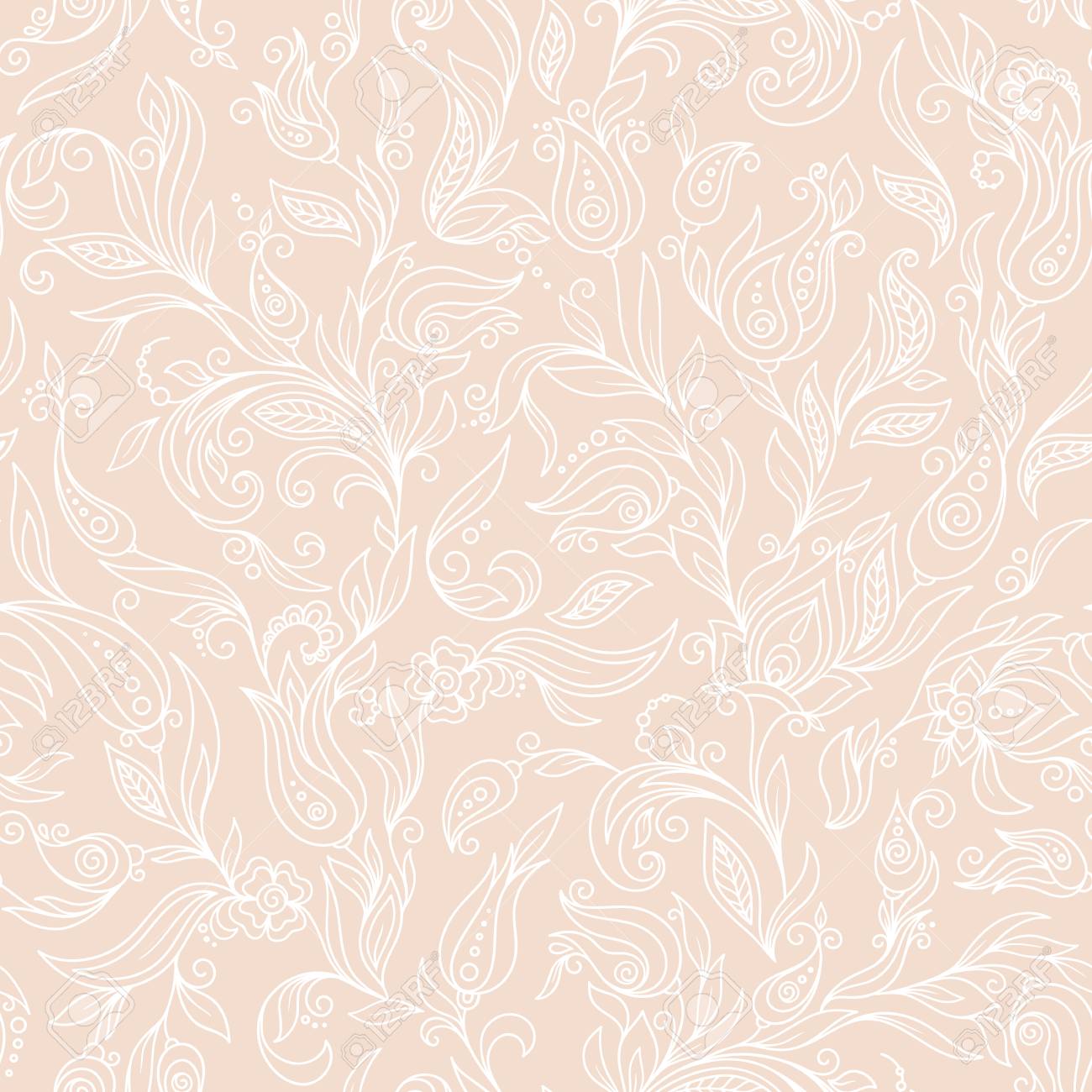 ヘンナ一時的な刺青タトゥー花の落書きのシームレスなパターン ペイズリー花イラスト デザイン要素 のイラスト素材 ベクタ Image