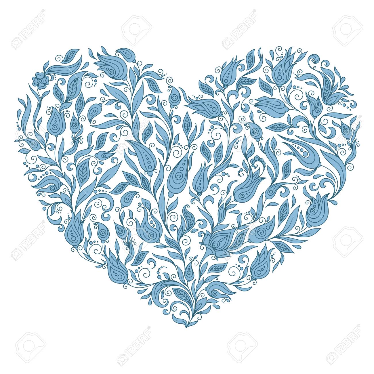 Schone Silhouette Des Herzens Der Spitze Blumen Ranken Und Blatter Isoliert Auf Weiss Lizenzfrei Nutzbare Vektorgrafiken Clip Arts Illustrationen Image 49761294