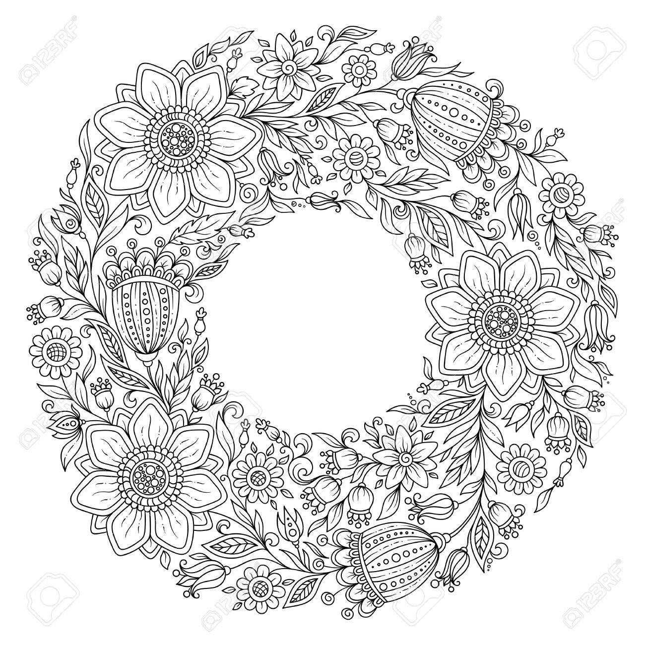 440 Coloring Book Page Wreath HD 440 Coloring Book Page Wreath HD
