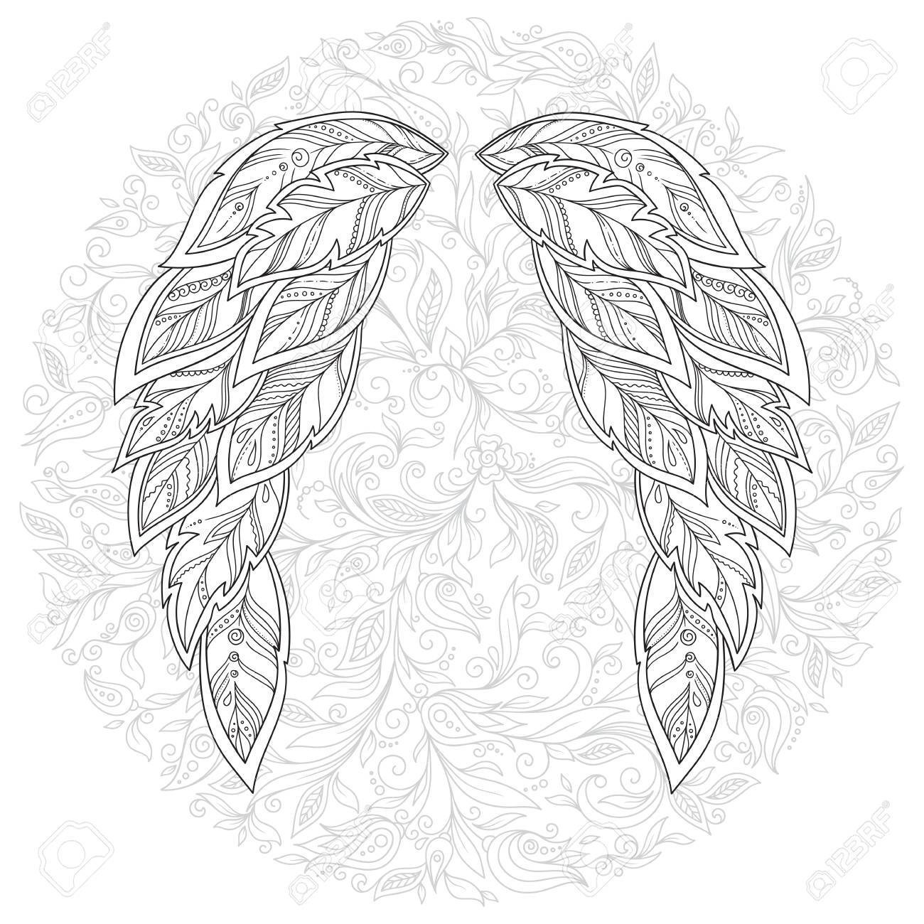 Pattern For Coloring Book Ethnic Patterned Vector Illustration African Indian Totem Tattoo Zentangle Design Sketch Art Therapy Page