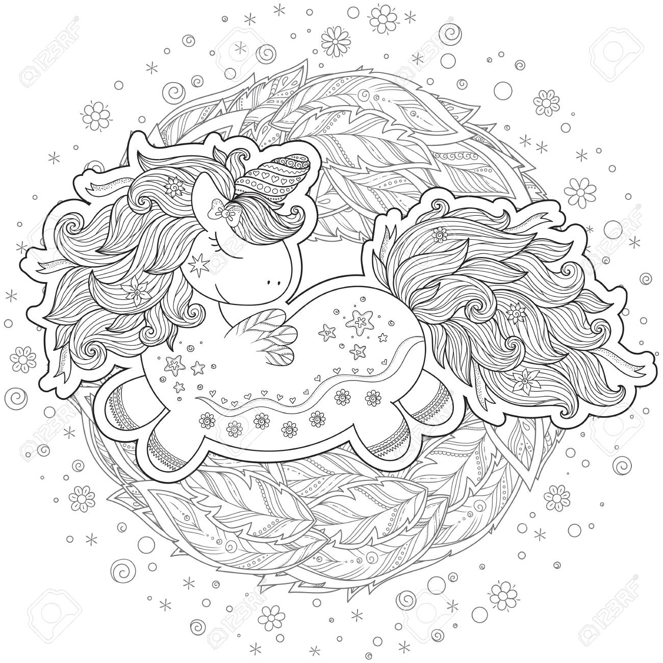 dibujos para colorear de hadas y unicornios para adultos