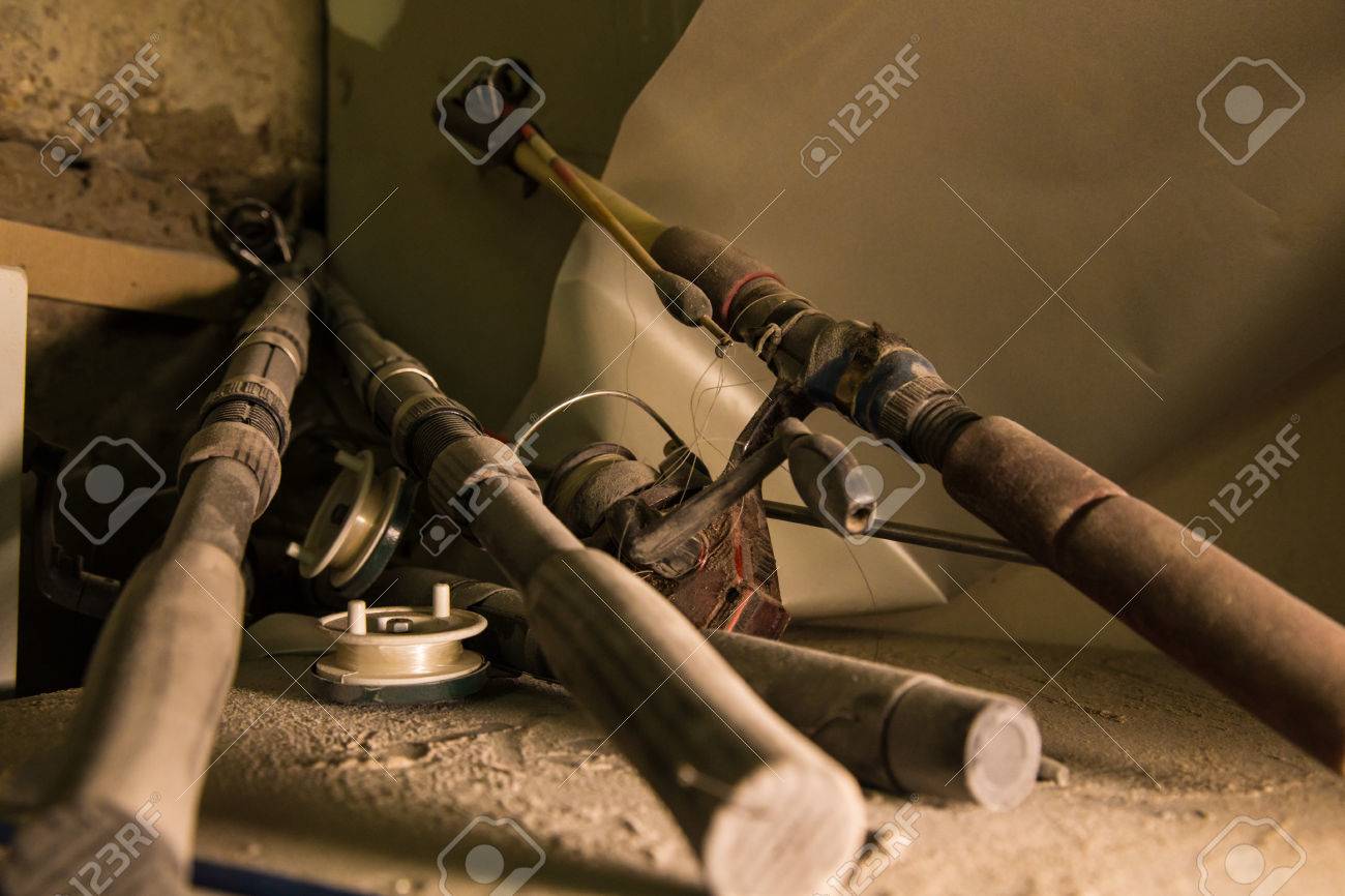 old fishing rods