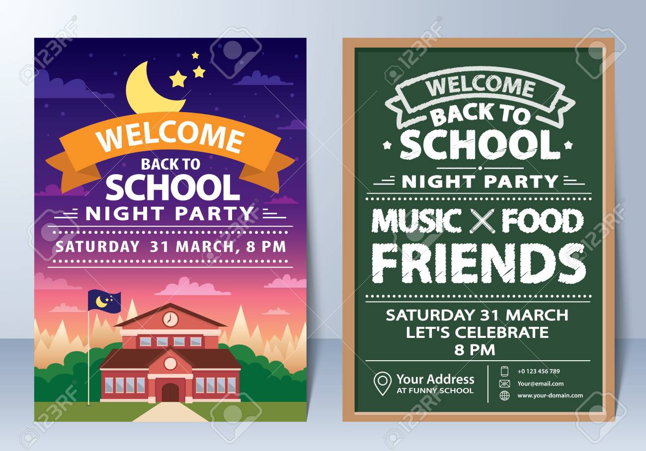 Einladung Zurück In Der Schule Nacht Party Template-Design Regarding Back To School Party Flyer Template Einladung Zurück In Der Schule Nacht Party Template-Design Regarding Back To School Party Flyer Template