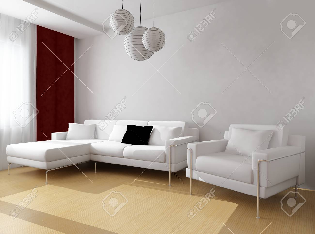 Weiße Möbel In Der Modernen Interieur 3D-Rendering Lizenzfreie Fotos ... Weiße Möbel In Der Modernen Interieur 3D-Rendering Lizenzfreie Fotos ...