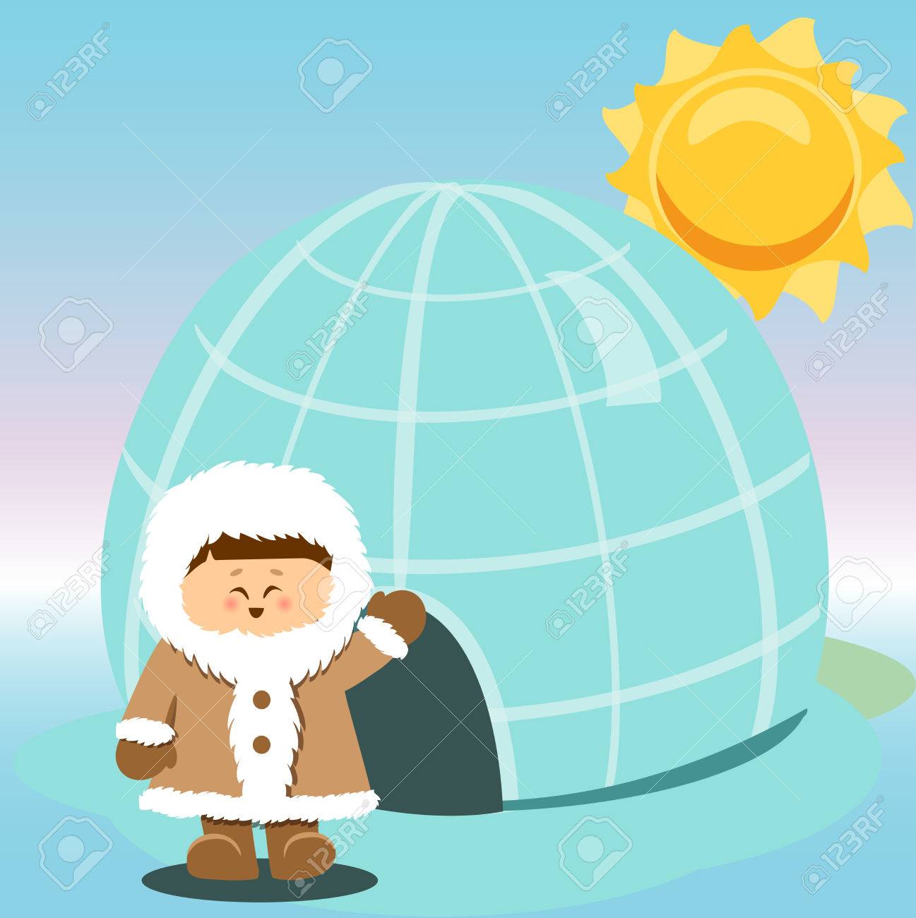 イグルー氷分離ベクトル分離イラストをエスキモーを家します のイラスト素材 ベクタ Image