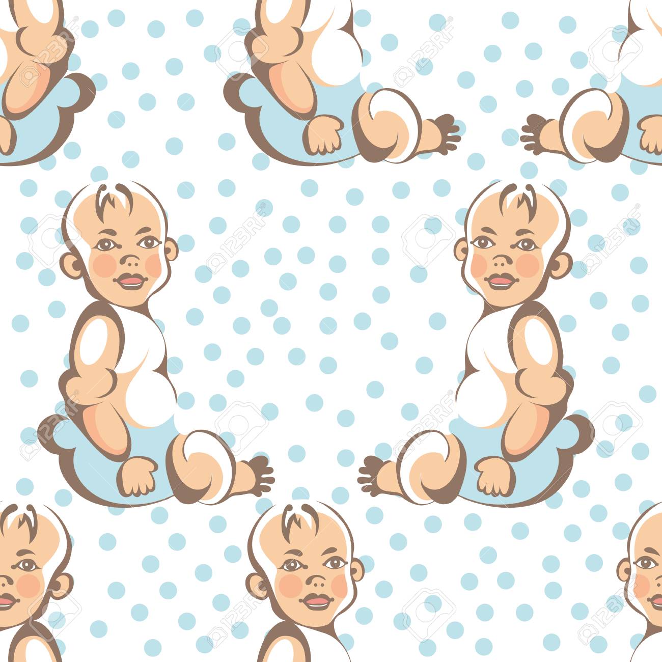 シームレスの男の子かわいい赤ちゃん 子供 子供 とテクスチャします デザインに適した 布 Web 壁紙 ラッピング 包装します ベクトルの図 のイラスト素材 ベクタ Image