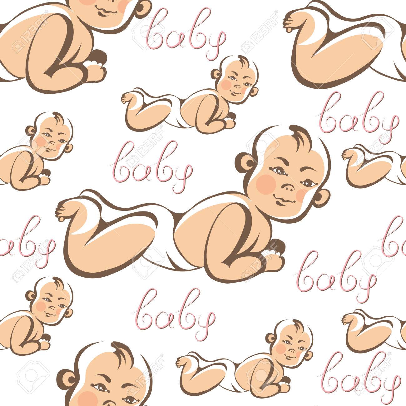 Nahtlose Textur Mit Niedlichen Baby Kind Kind Madchen Geeignet Fur Design Tuch Web Tapete Verpackung Verpackung Vektor Illustration Lizenzfrei Nutzbare Vektorgrafiken Clip Arts Illustrationen Image 52236962