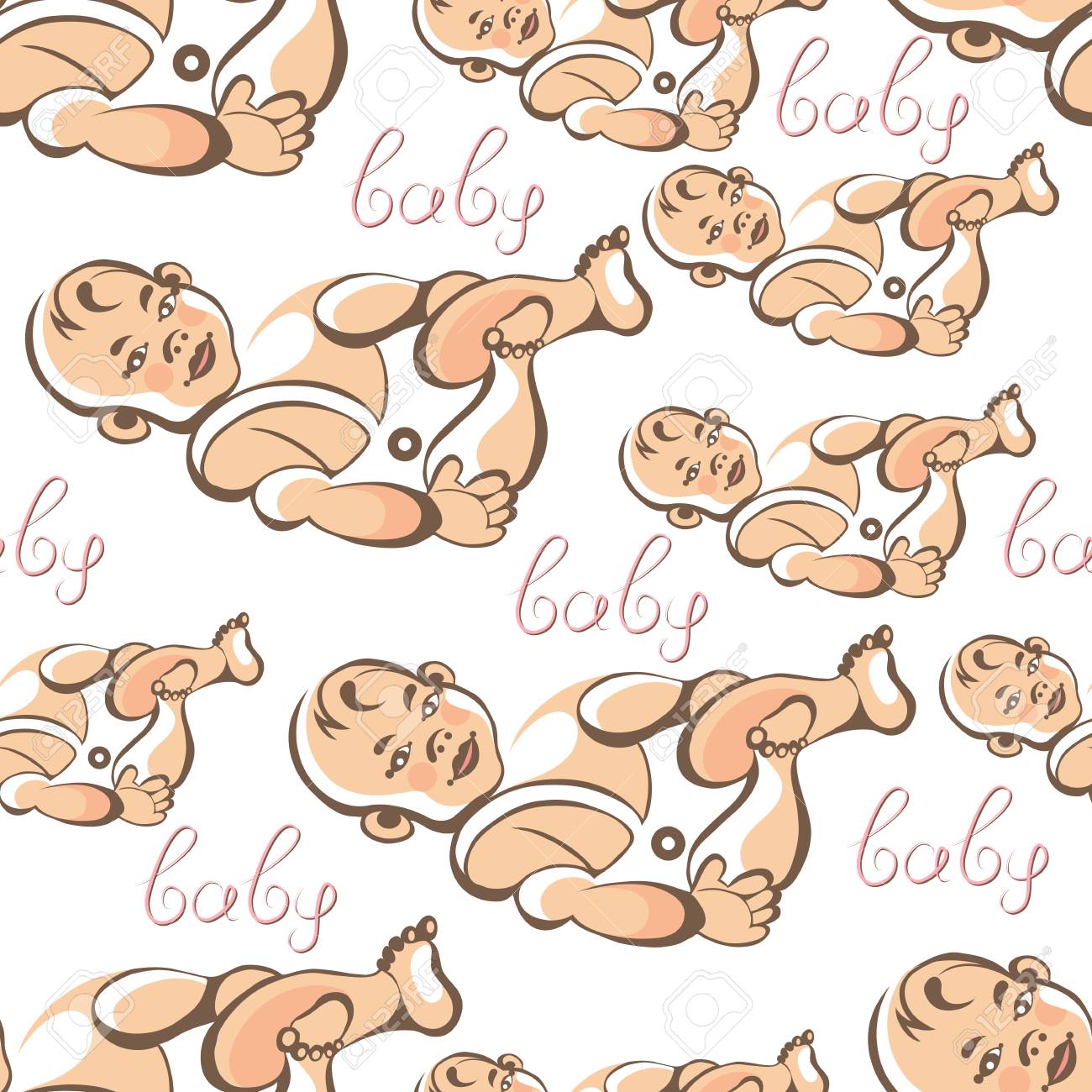 Nahtlose Beschaffenheit Mit Nettem Baby Kind Kind Madchen Geeignet Fur Design Stoff Web Tapete Verpackung Verpackung Vektor Illustration Lizenzfrei Nutzbare Vektorgrafiken Clip Arts Illustrationen Image 52236965