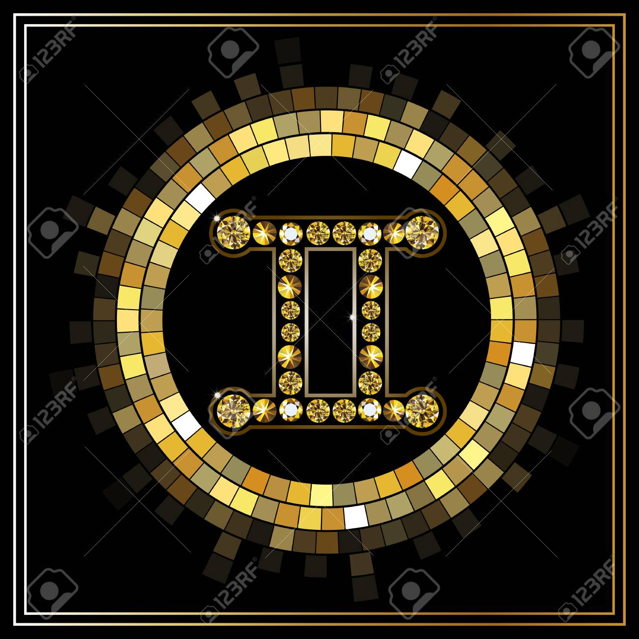 Decorative Zodiac Sign Gemini Horoscope And Astrology Astronomy Symbol Stock Vector Decorative Zodiac Sign Gemini Horoscope And Astrology Astronomy Symbol Stock Vector