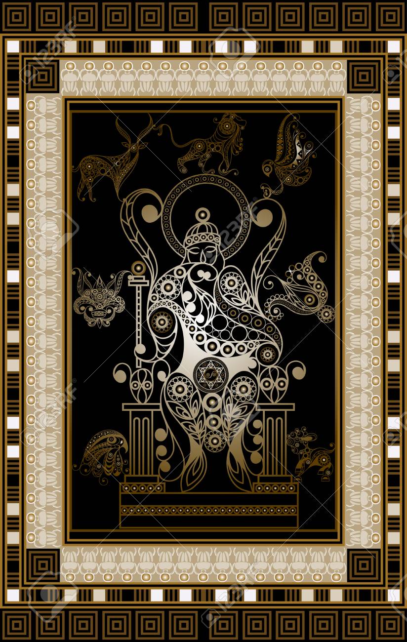 El Diablo Y El Emperador Tarot Diseño Gráfico Abstracto Con Carta De Tarot Oculta. Arcanos Mayores - El  Emperador. Adecuado Para Invitación, Volante, Pegatina, Cartel, Banner,  Tarjeta, Etiqueta, Portada, Web. Ilustración Vectorial Ilustraciones Svg,  Vectoriales, Clip Art Vectorizado