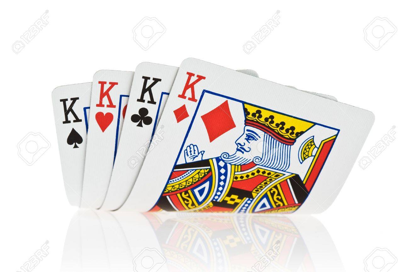 Four Of A Kind Kings Isolated On White Stock Photo, Picture And Royalty Free Image. Image 1830048.