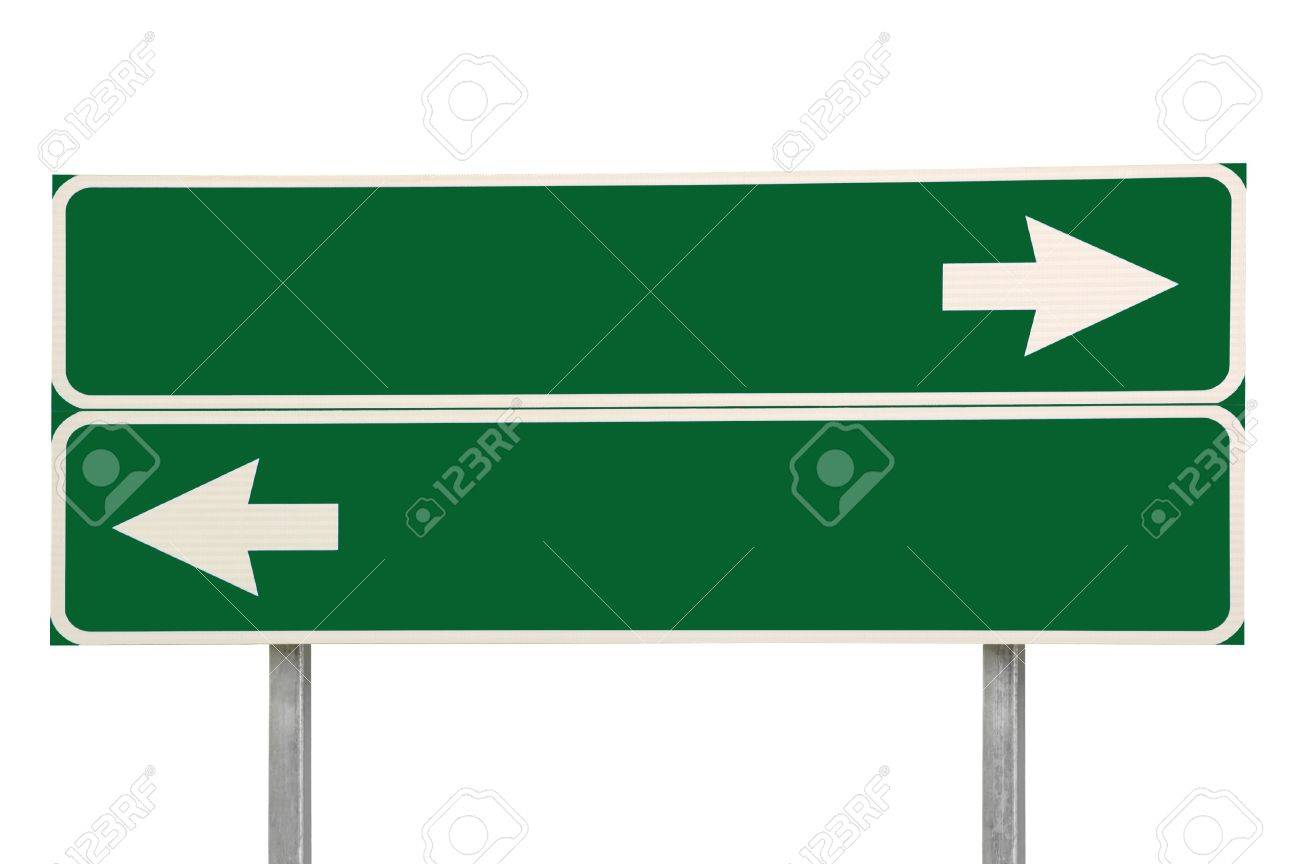 Crossroads Road Sign, Two Arrow Green Isolated - 8101390 Crossroads Road Sign, Two Arrow Green Isolated - 8101390