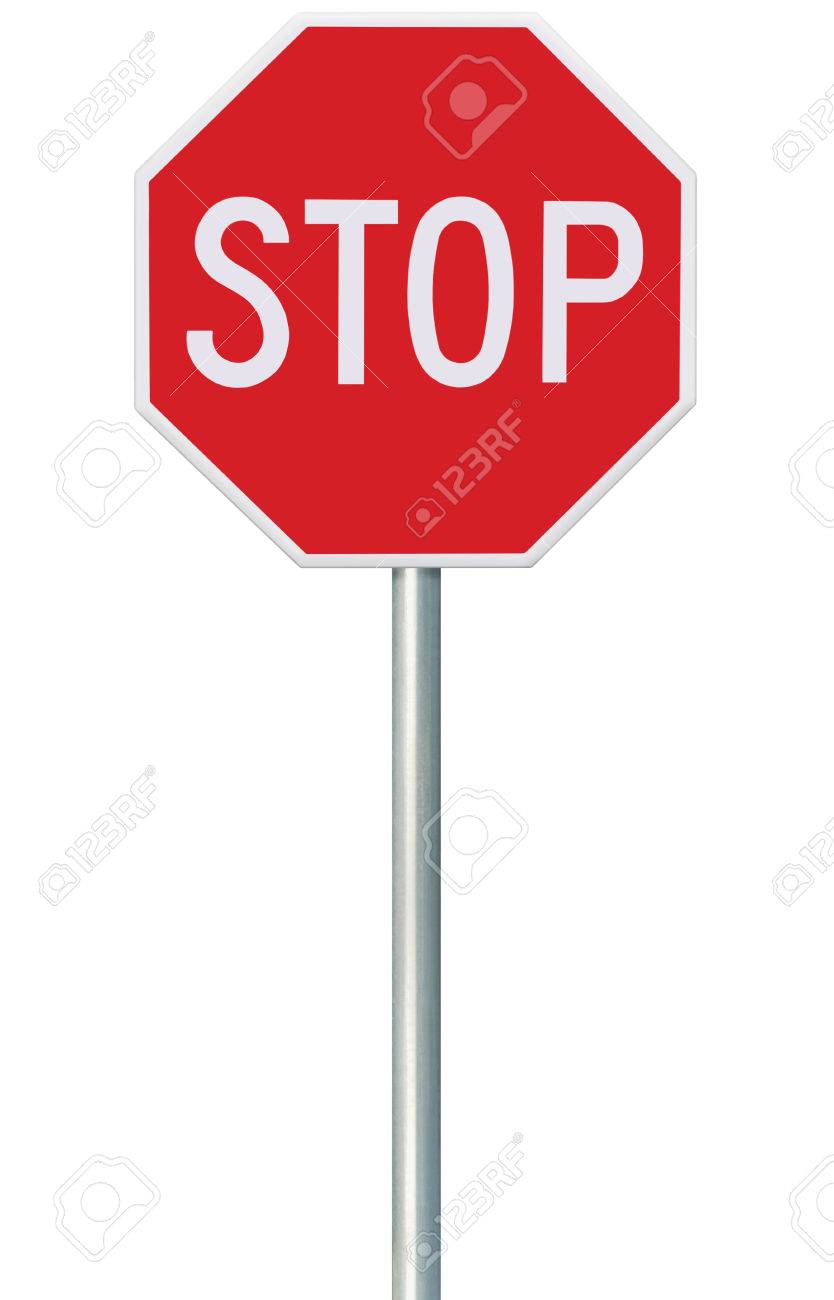 red stop sign isolated
