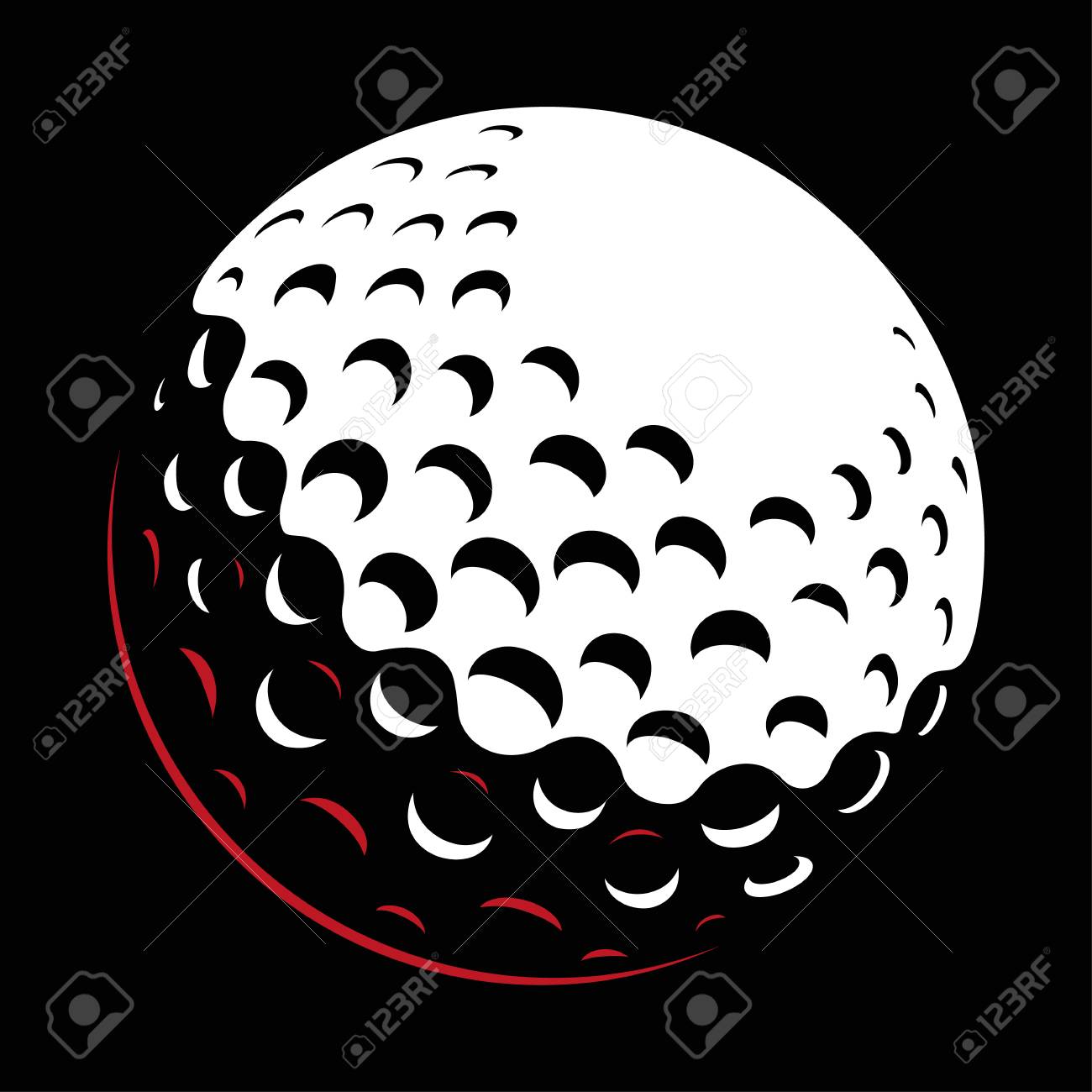 golf ball vector on dark background royalty free cliparts vectors