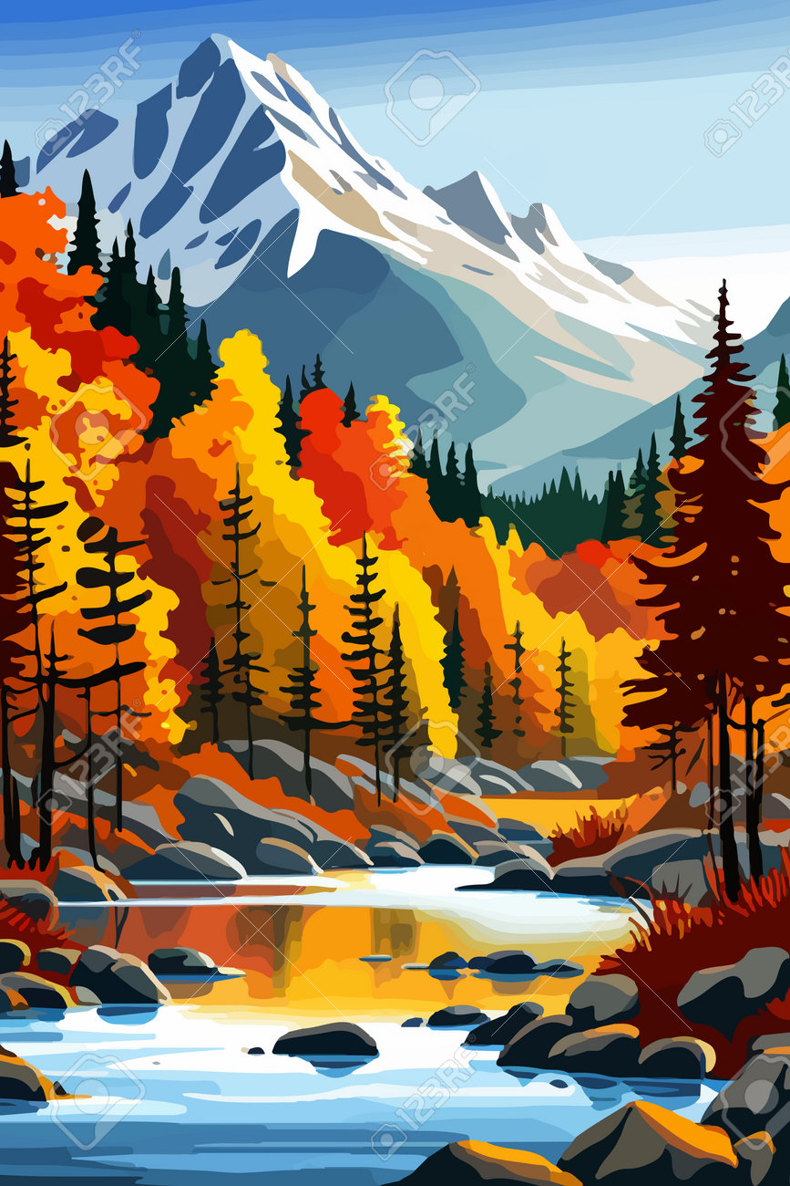 紅く染まる野山＊絵画 原画 風景画 秋 紅葉 ハイキング キレイ - メルカリ