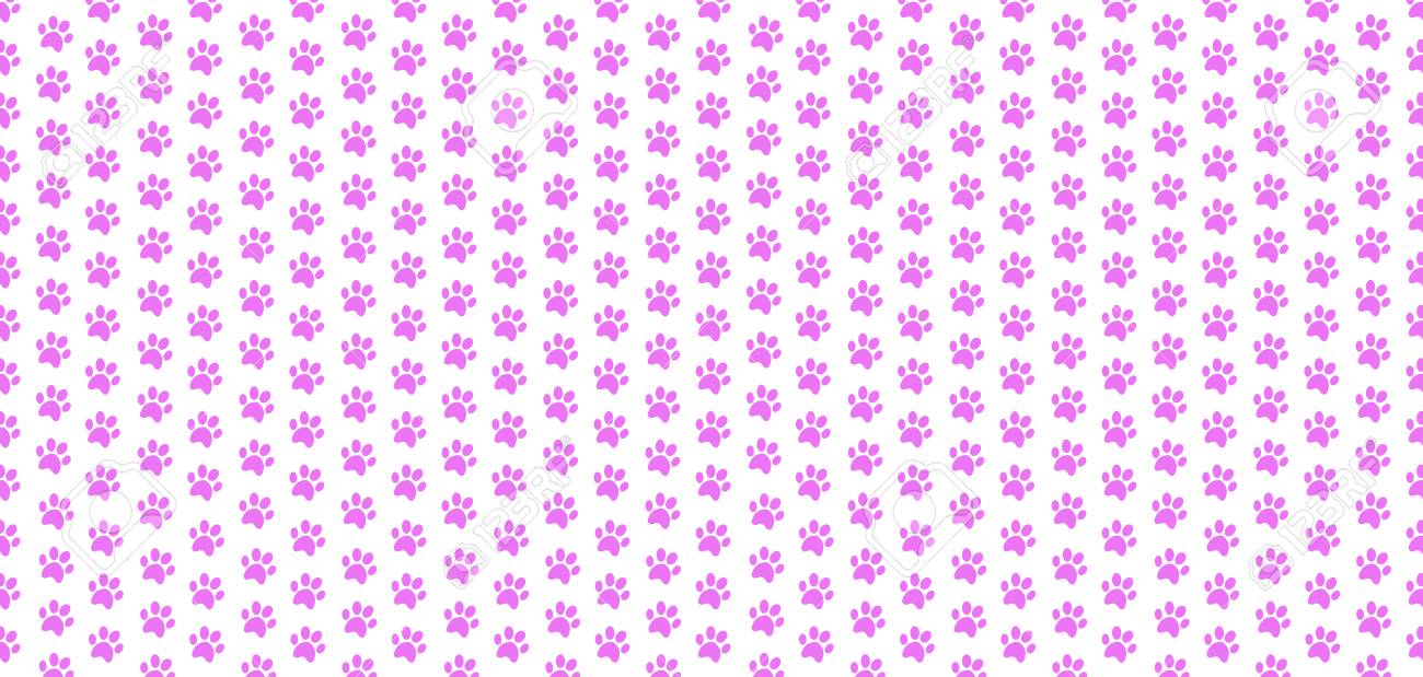 白い背景にバラの動物の足のプリントのシームレスなパターンを持つかわいいバナー ベクトルイラスト ポスター テンプレート 壁紙 のイラスト素材 ベクタ Image