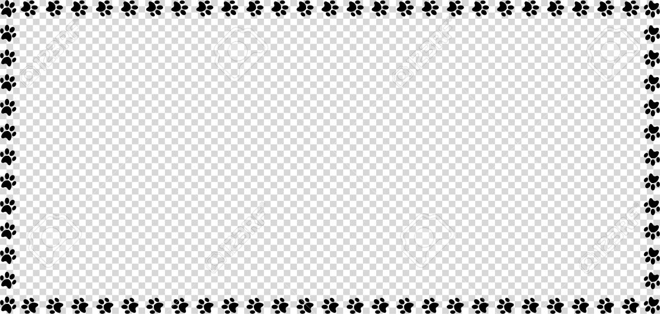 Rectangle Frame Made Of Black Animal Paw Prints On Transparent Royalty Free Cliparts Vectors And Stock Illustration Image 97929951
