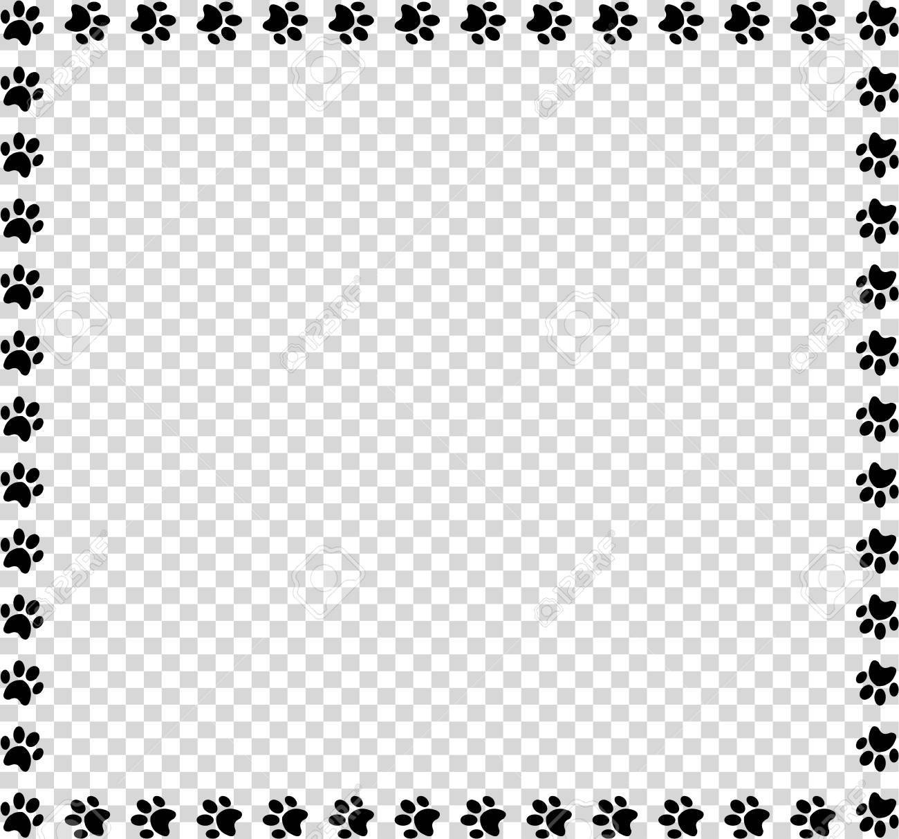 Square Frame Made Of Black Animal Paw Prints On Transparent Background Royalty Free Cliparts Vectors And Stock Illustration Image 98213955