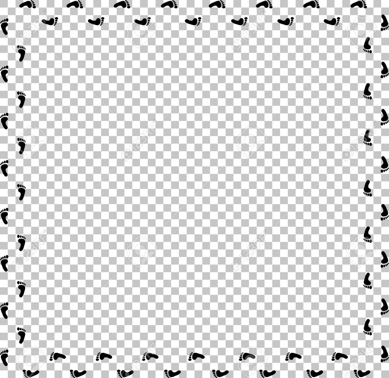 Square Border Or P O Frame With Prints Barefooted Human Foot Ande For Text Or Image Square Border Or P O Frame With Prints Barefooted Human Foot Ande For Text Or Image