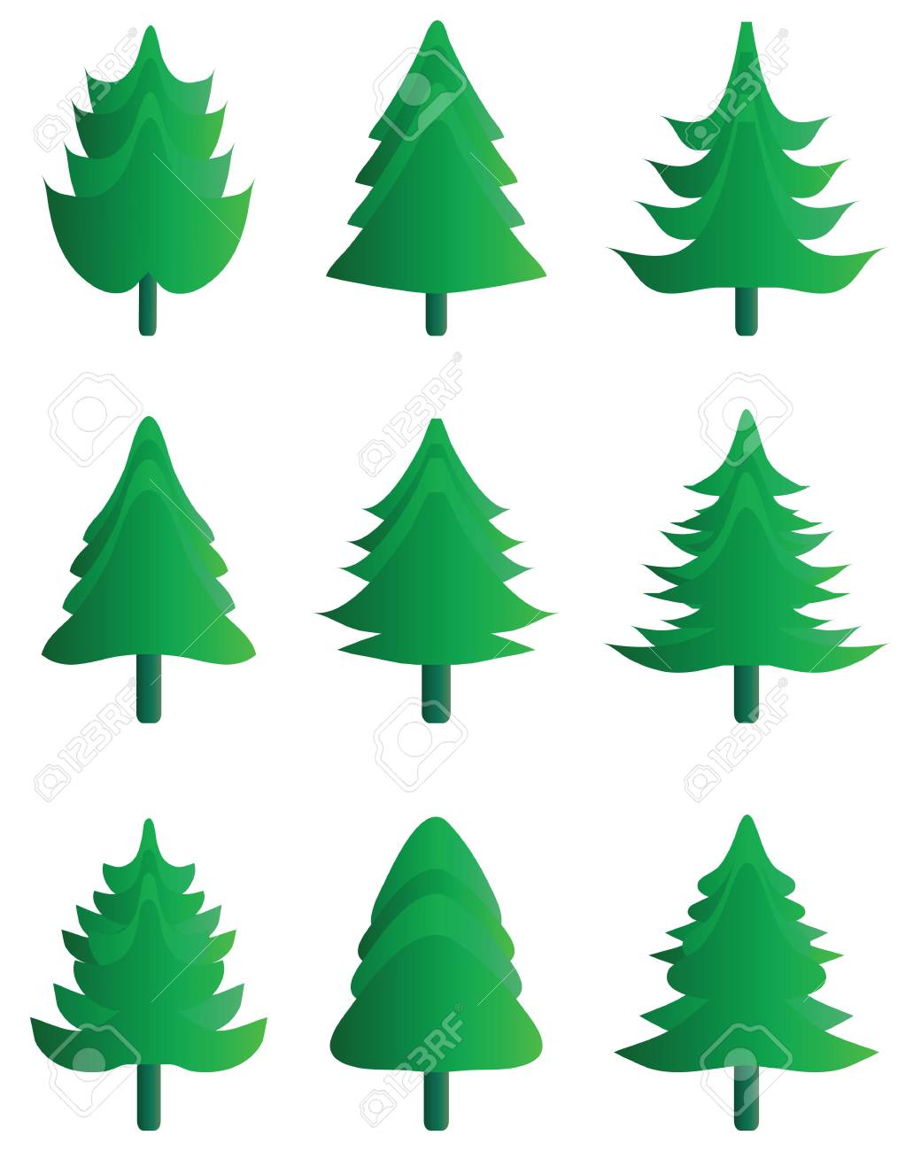 クリスマス ツリー アイコンの緑色のシルエットのイラスト素材 ベクタ Image