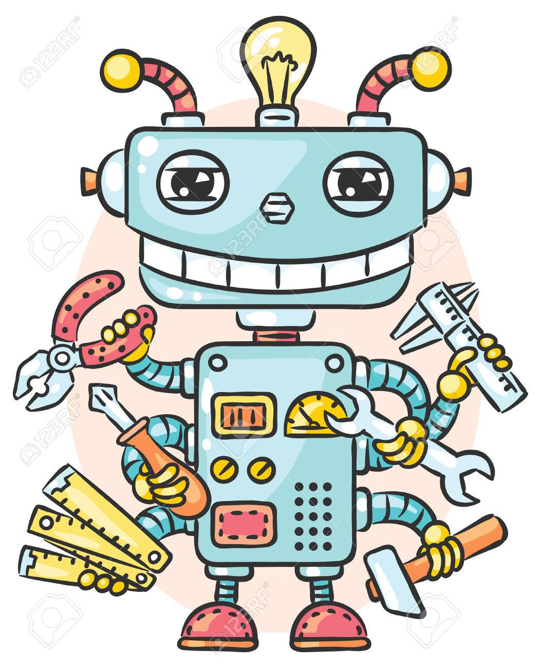 cute cartoon robot with